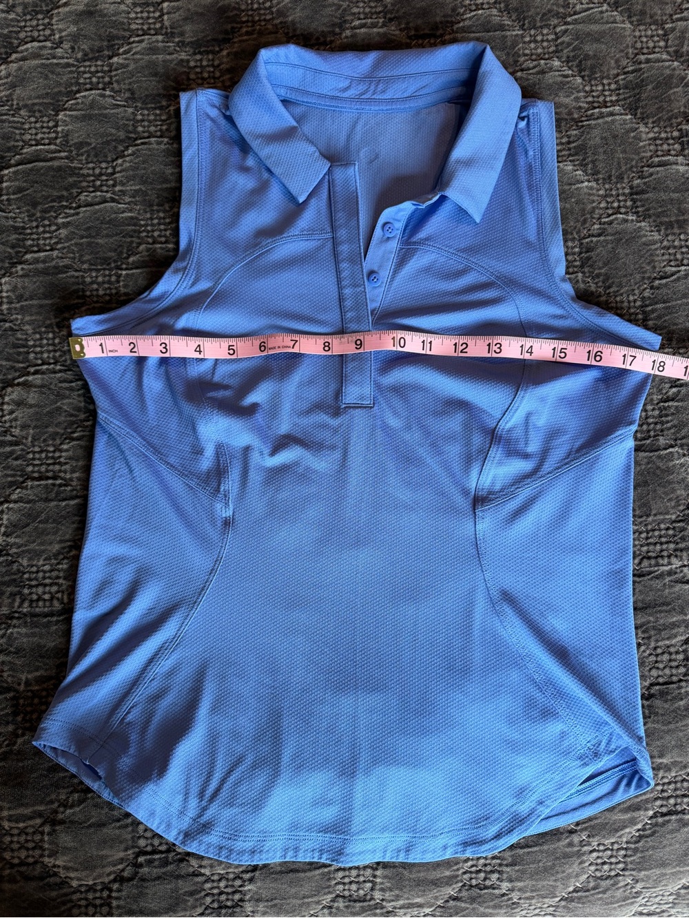 Sleeveless quick-dry Polo Tank Top in wild indigo - Picture 4 of 5